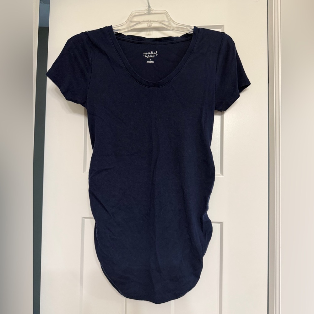 Isabel Maternity by Ingrid & Isabel Navy Short Sleeve Scoop Neck Tee